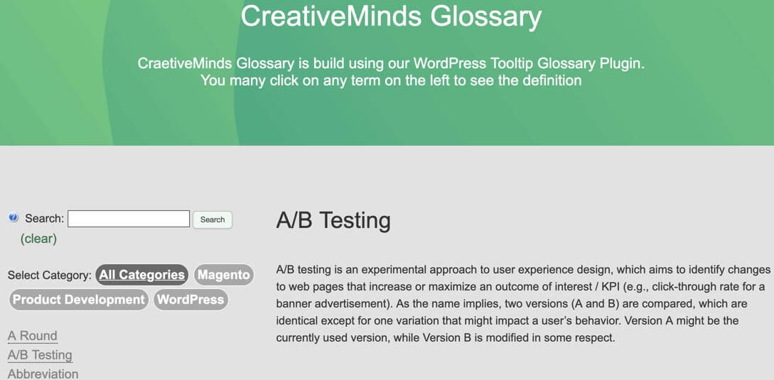 5 Best Glossary Plugins For WordPress | CreativeMinds