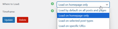 Load on Homepage