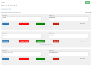 Creating Search and Replace Rules