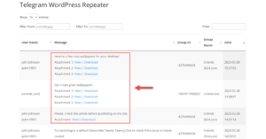 Showing files links in the front-end log